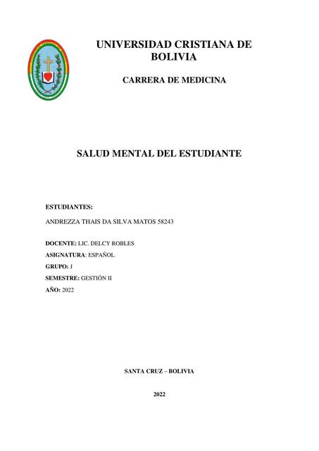 Salud Mental del Estudiante 