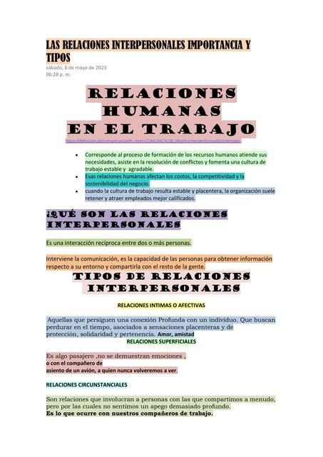 Las Relaciones Interpersonales Importancia y Tipos 