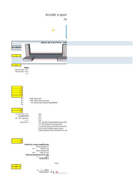 Hoja de calculo diseño vigas de cimentación