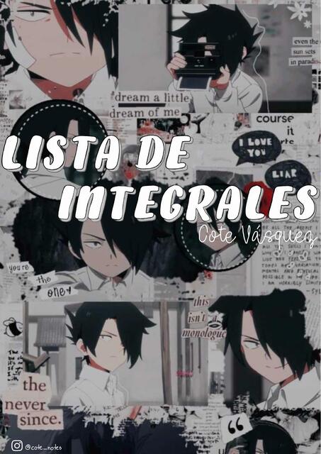 Lista integrales notables