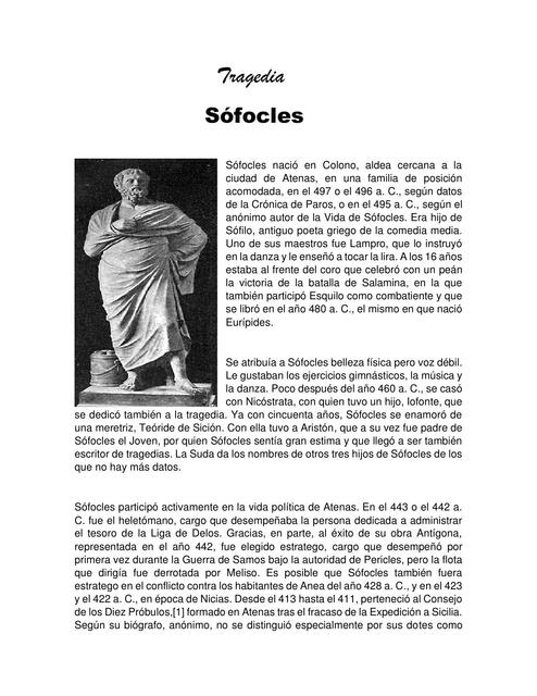 Literatura Obras de teatro  Sófocles 