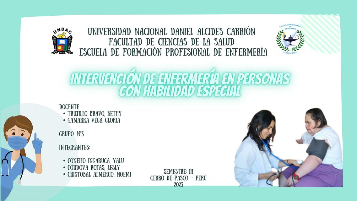 Intervención de enfermería en personas con habilidades especiales