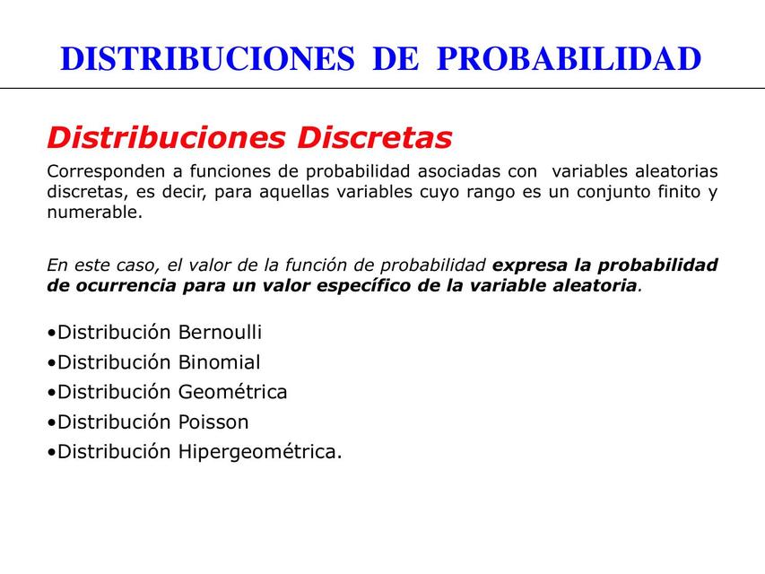 Clase de estadística. Distribuciones importantes