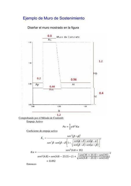 Ejemplo de Muro de Sostenimiento 