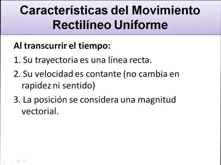 Movimiento rectilíneo uniforme 