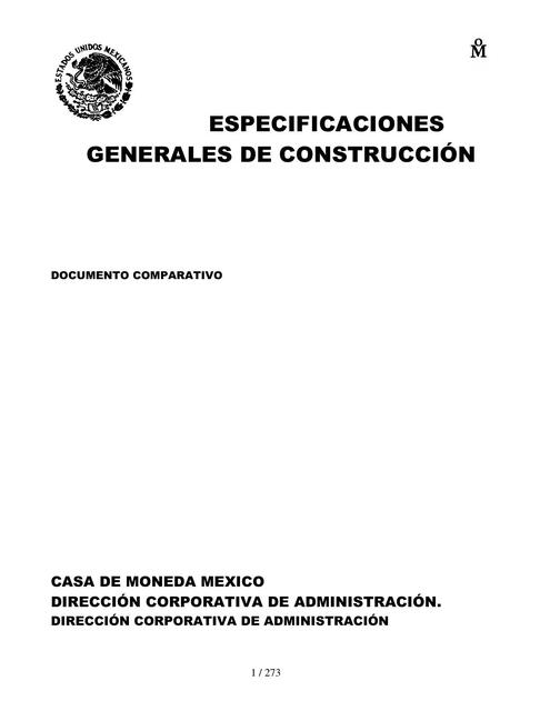 Especificaciones Generales de Construcción 