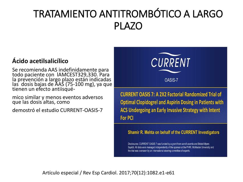 Tratamiento Antitrombótico a Largo Plazo 