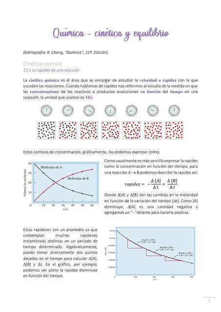 Cinética y Equilibrio