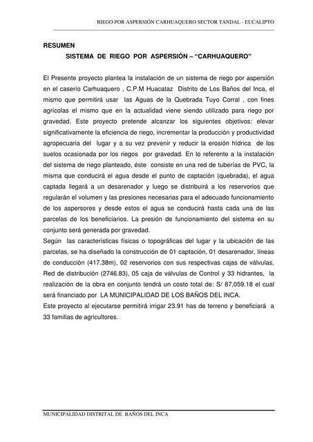 Sistema de riesgo por aspersión 