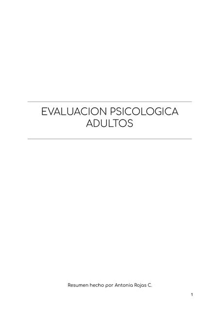 Evolución  psicológica Adultos  