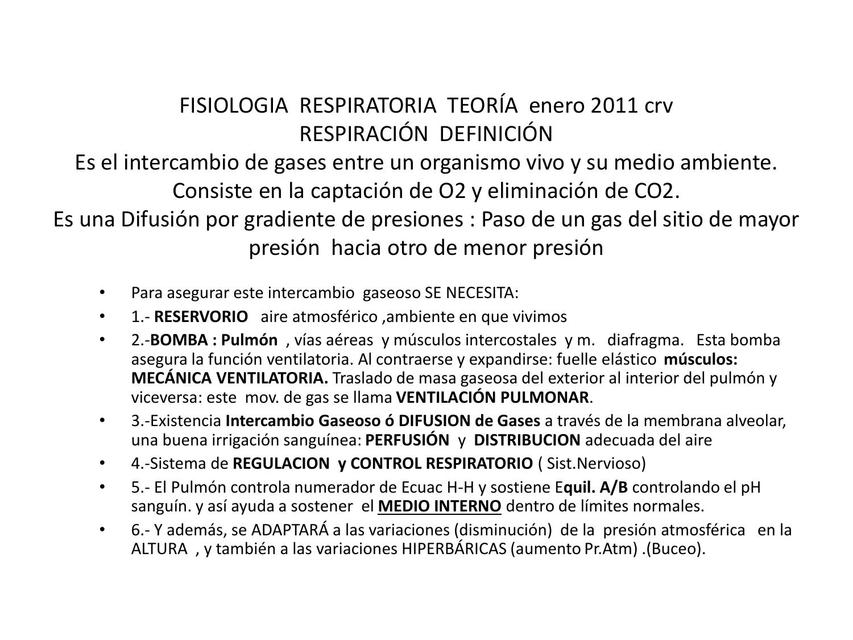 Fisiología respiratoria 