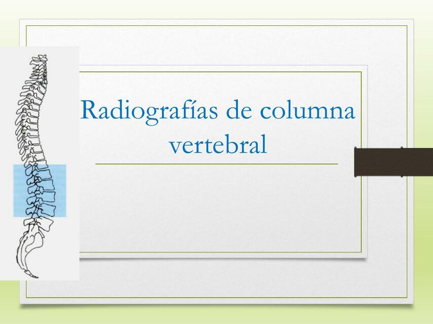 Radiografías de Columna Vertebral 