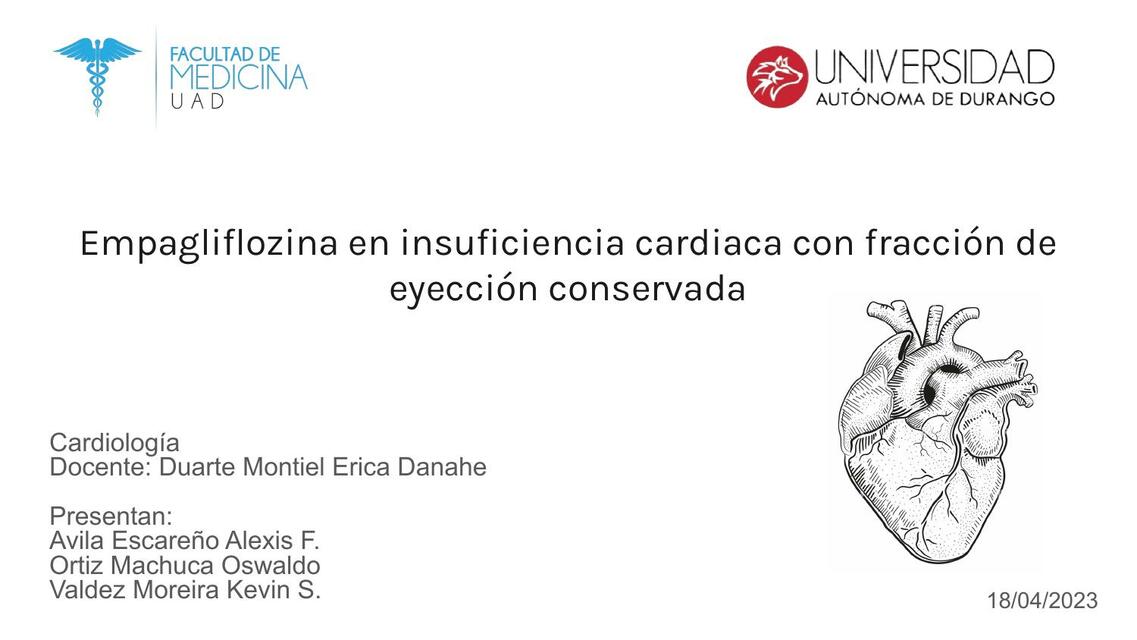 Empagliﬂozina en insuﬁciencia cardiaca con fracción de eyección conservada