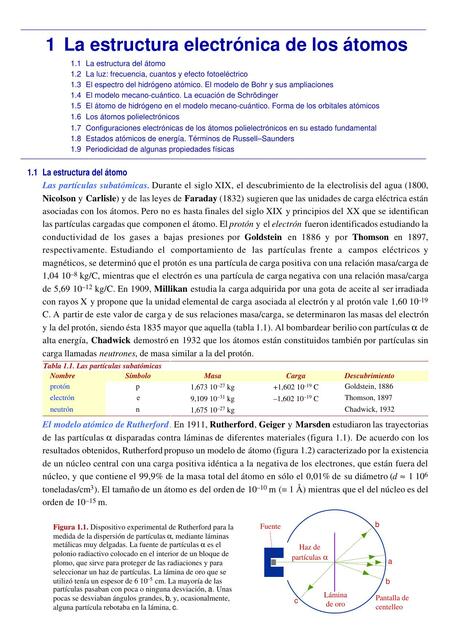 La Estructura Electrónica de los Átomos 