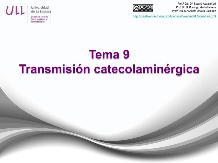 Trasmisión catecolaminérgicos 