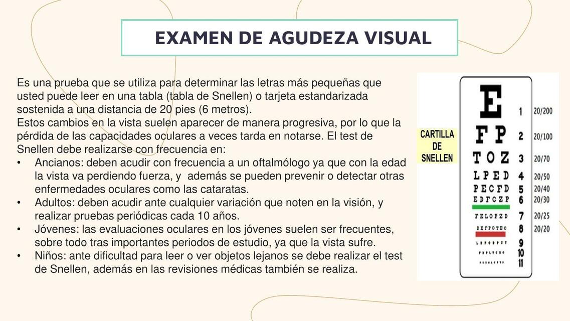 Examen de agudeza visual