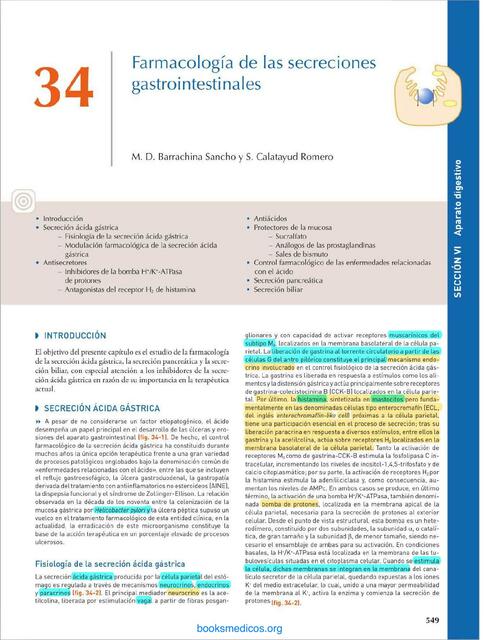 Farmacología de las secreciones gastrointestinales