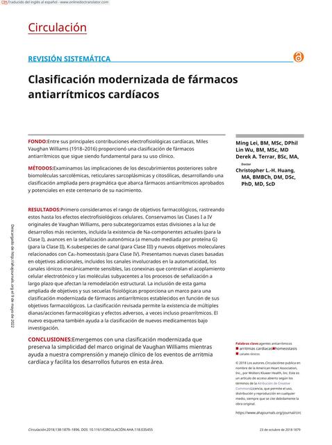 Clasificación Modernizada De Fármacos Antiarrítmicos Cardíacos Florencia Marzoratti Udocz