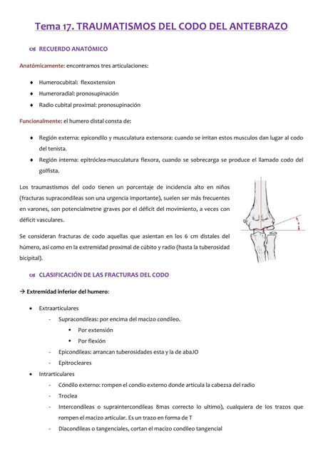  Traumatismos de la Región del Codo del Antebrazo 