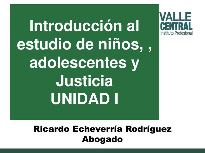 Introducción al estudio de Niños, Adolescentes y Justicia