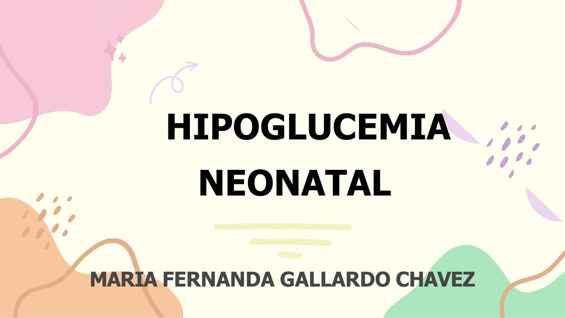 Hipoglucemia Neonatal 