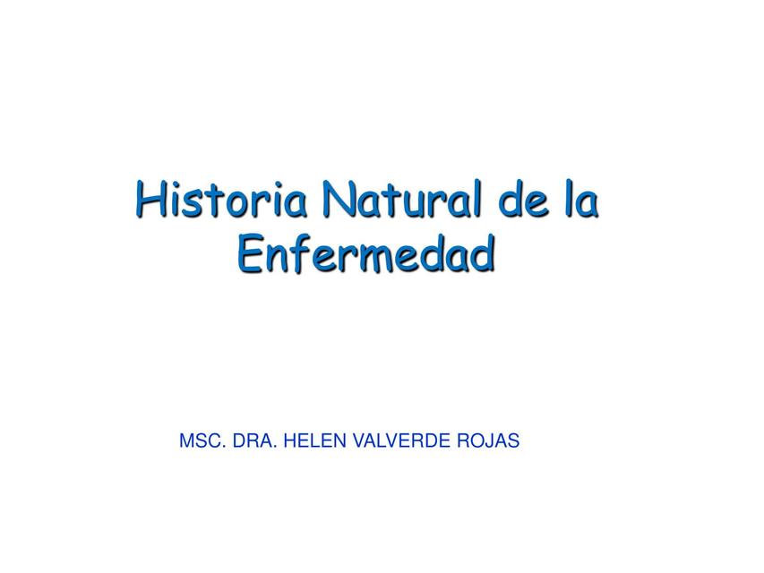 Historia natural de la enfermedad 