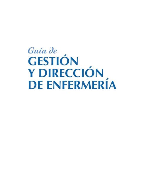 Guía de Gestión y Dirección de Enfermería 