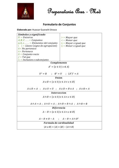 Formulario de Conjuntos