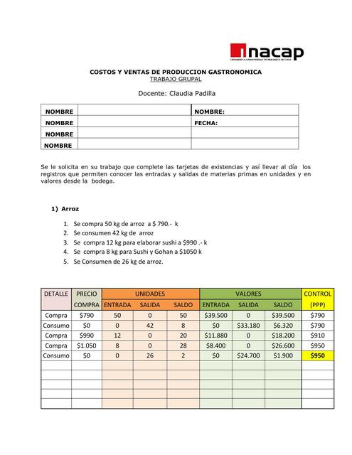 Respuestas Precio Promedio Ponderado PPP