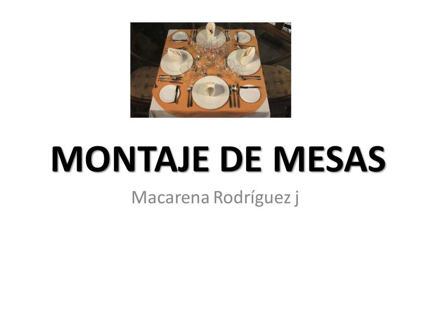 Montaje de mesas 