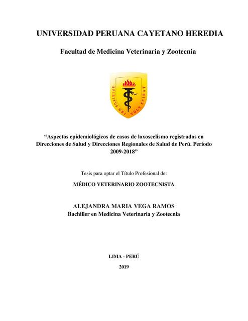 Aspectos epidemiológicos de casos de loxoscelismo registrados en Direcciones de Salud y Direcciones Regionales de Salud de Perú