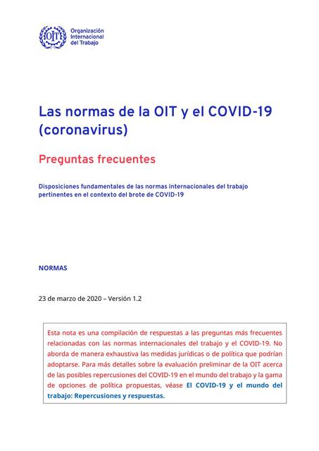 OIT Y CORONAVIRUS