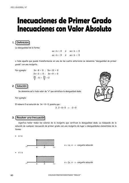 Inecuaciones de primer grado con valor absoluto  