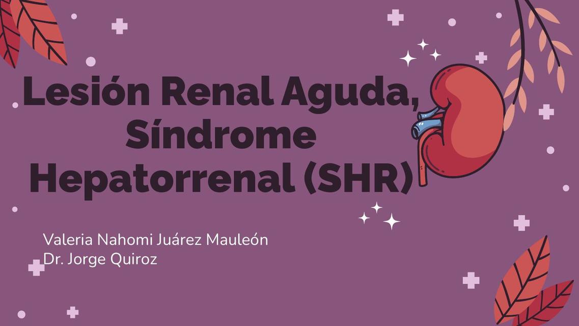 Lesión Renal Aguda Síndrome Hepatorrenal 