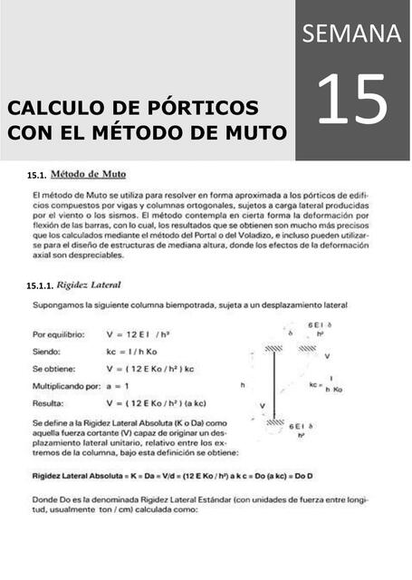 Calculo de pórticos con el método de muto