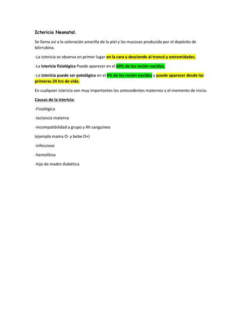 Ictericia Neonatal