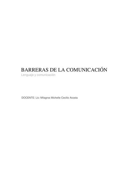 Barreras de la Comunicación