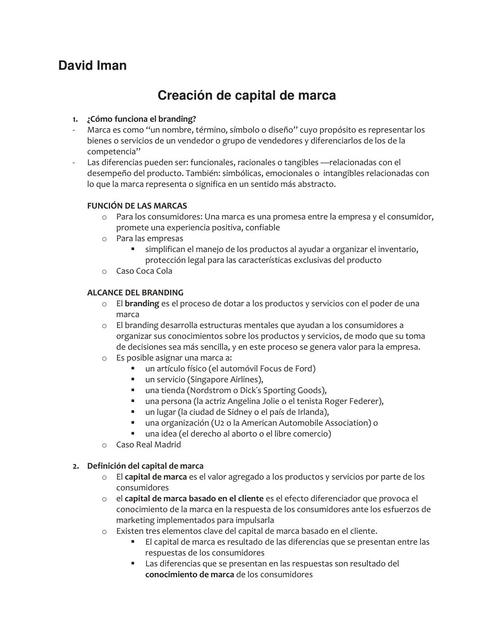 Creación de capital de marca