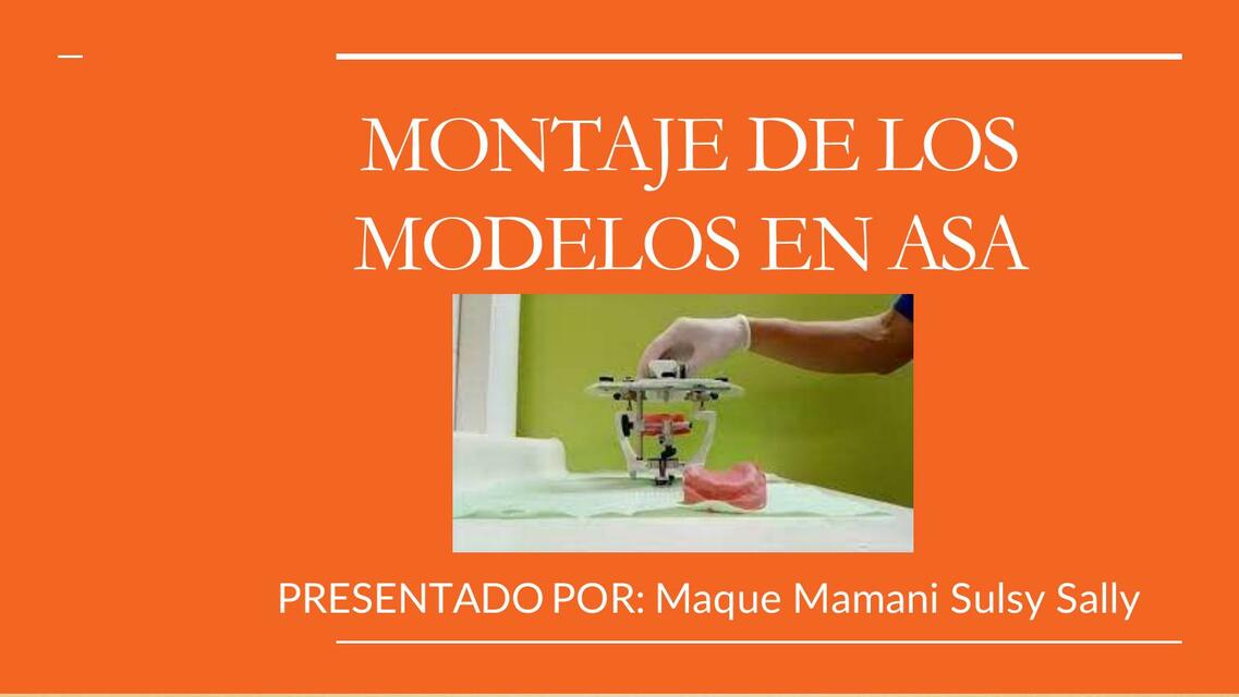 Montaje de los modelos en asa 