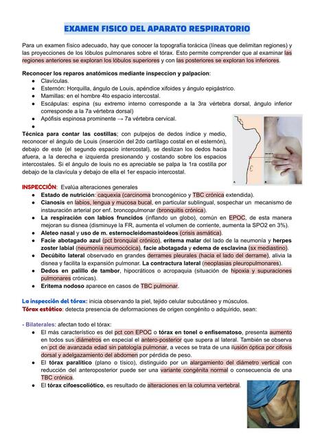 Examen físico del aparato respirtorio