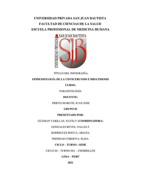 Epidemiologia de la cisticercosis e hidatidosis 