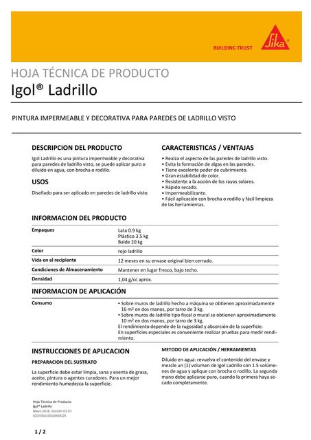 Producto Igol Ladrillo