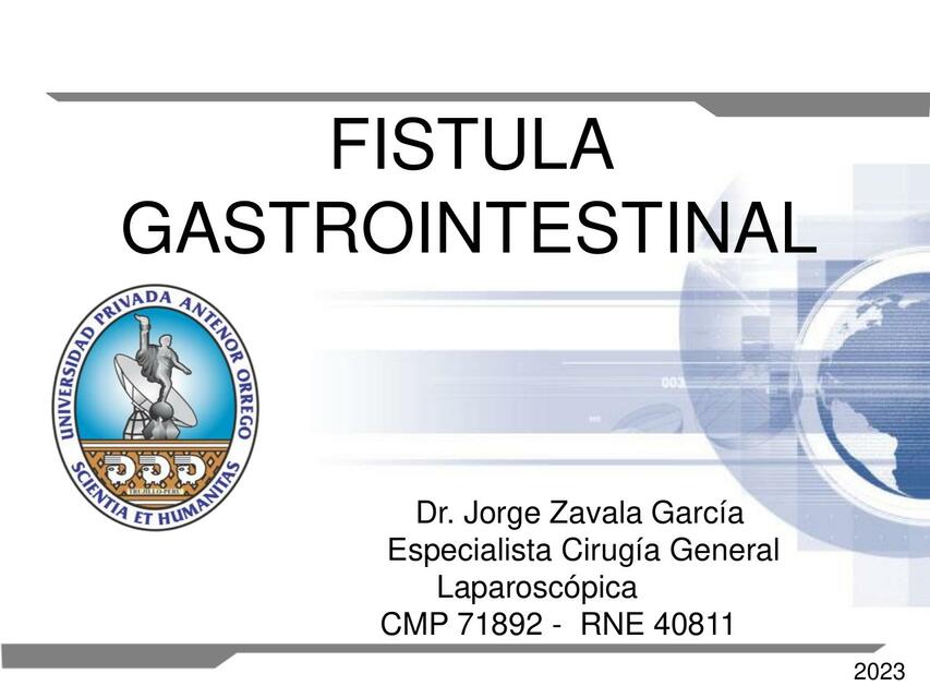 Fistula gastrointestinal