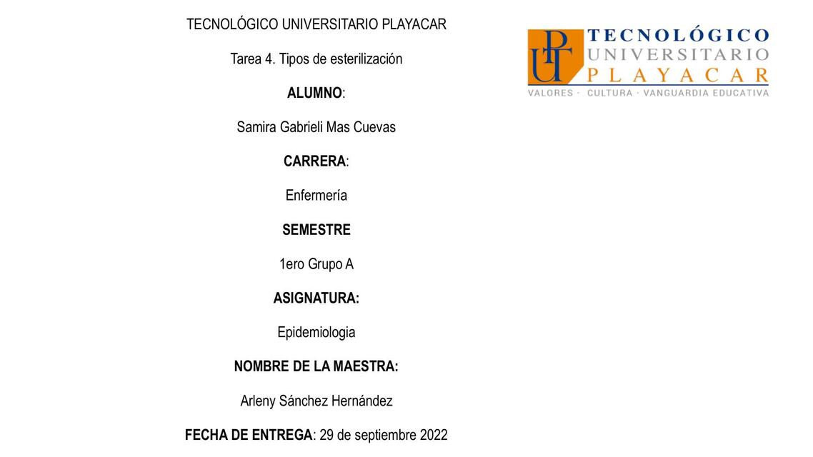 Tipos de Esterilización