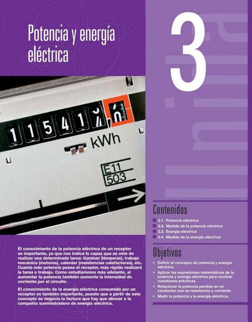 Electrotecnia  Potencia y Energía Eléctrica