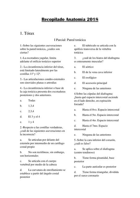 Recopilado Anatomía 2018