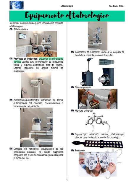 Equipamiento oftalmológico 