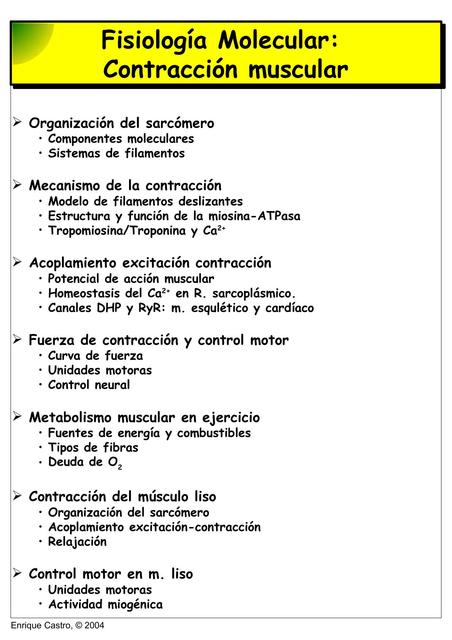 Fisiología Molecular Contracción Muscular 