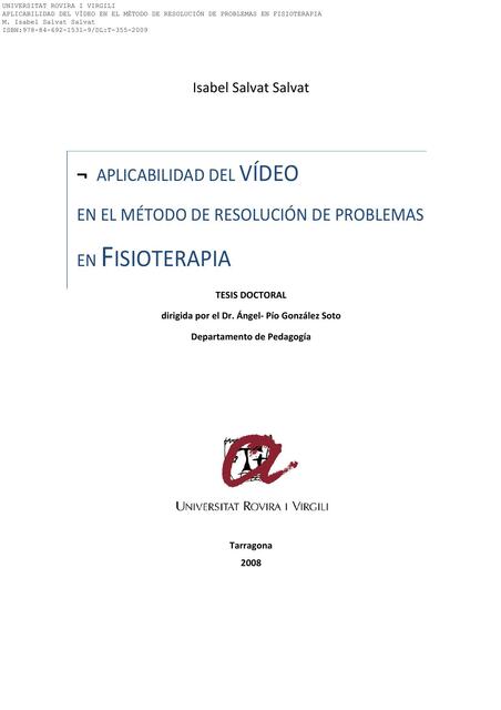 Aplicabilidad del Vídeo en el Método de Resolución de Problemas en Fisioterapia 