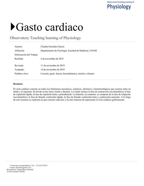 Gasto Cardiaco 